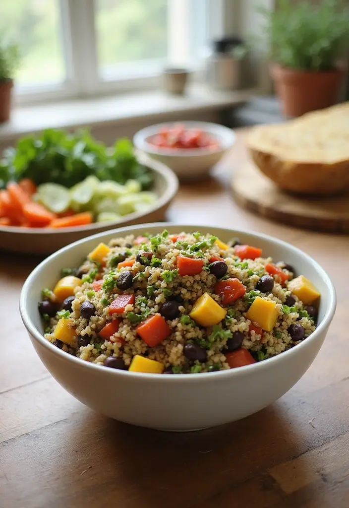 25 Budget Friendly Make Ahead Freezer Meal Recipes - 10. Quinoa and Black Bean Salad