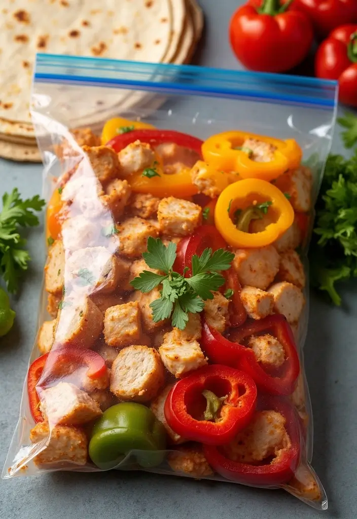 25 Budget Friendly Make Ahead Freezer Meal Recipes - 11. Chicken Fajita Freezer Packs