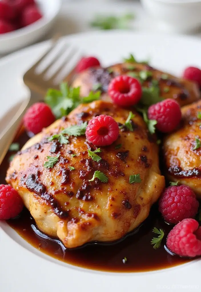 25 Chicken Thigh Freezer Meal Recipes That Are Juicy and Flavorful - 17. Raspberry Balsamic Chicken Thighs