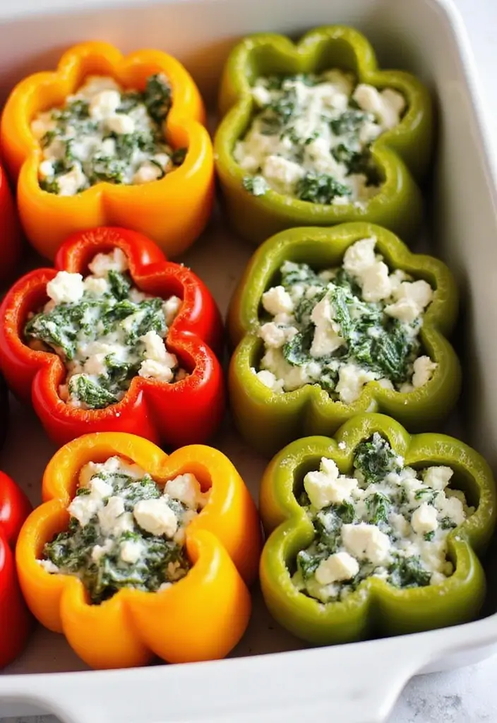 25 Easy Freezer Meals for College Students to Make Ahead 4 25 Easy Freezer Meals for College Students to Make Ahead - 4. Spinach and Feta Stuffed Peppers
