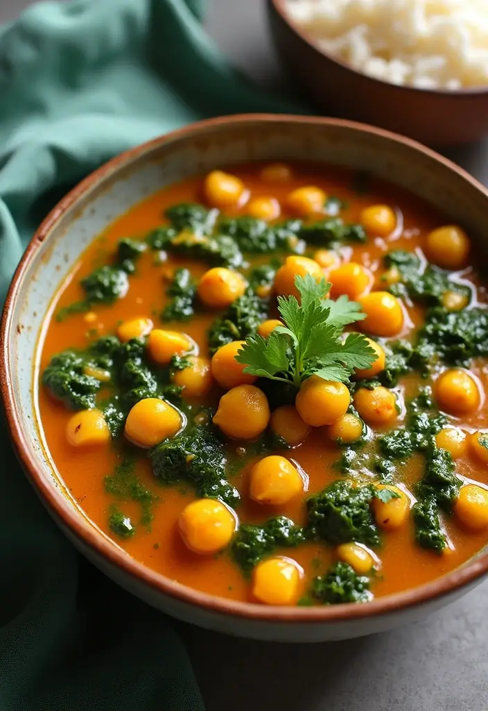 25 Freezer Meal Ideas for the Elderly That Are Easy and Nutritious - 16. Chickpea & Spinach Curry