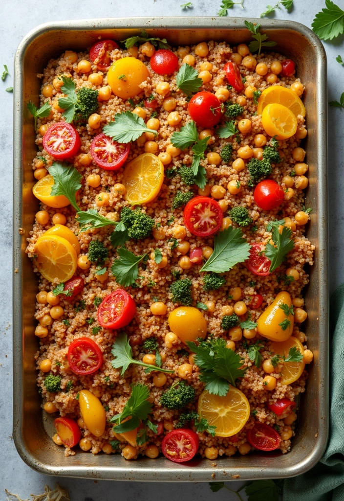 25 Freezer Sheet Pan Meal Recipes Made Simple 3 25 Freezer Sheet Pan Meal Recipes Made Simple - 3. Mediterranean Chickpea and Quinoa Bake