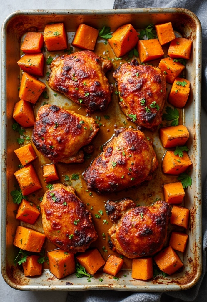 25 Freezer Sheet Pan Meal Recipes Made Simple 7 25 Freezer Sheet Pan Meal Recipes Made Simple - 7. BBQ Chicken and Sweet Potatoes
