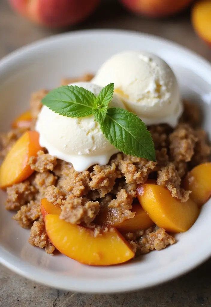 25 Freezer to Air Fryer Meals That Are Quick and Crispy - 23. Air Fryer Peach Crisp