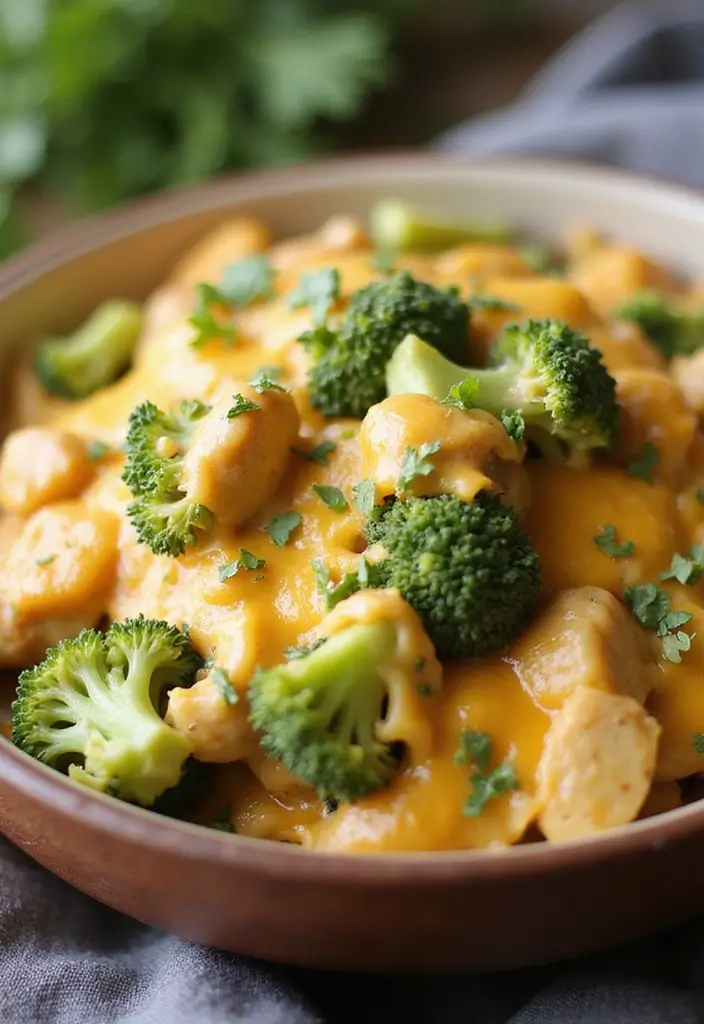 25 High Protein Crock Pot Freezer Meals for Meal Prep - 24. Cheesy Broccoli Chicken Casserole