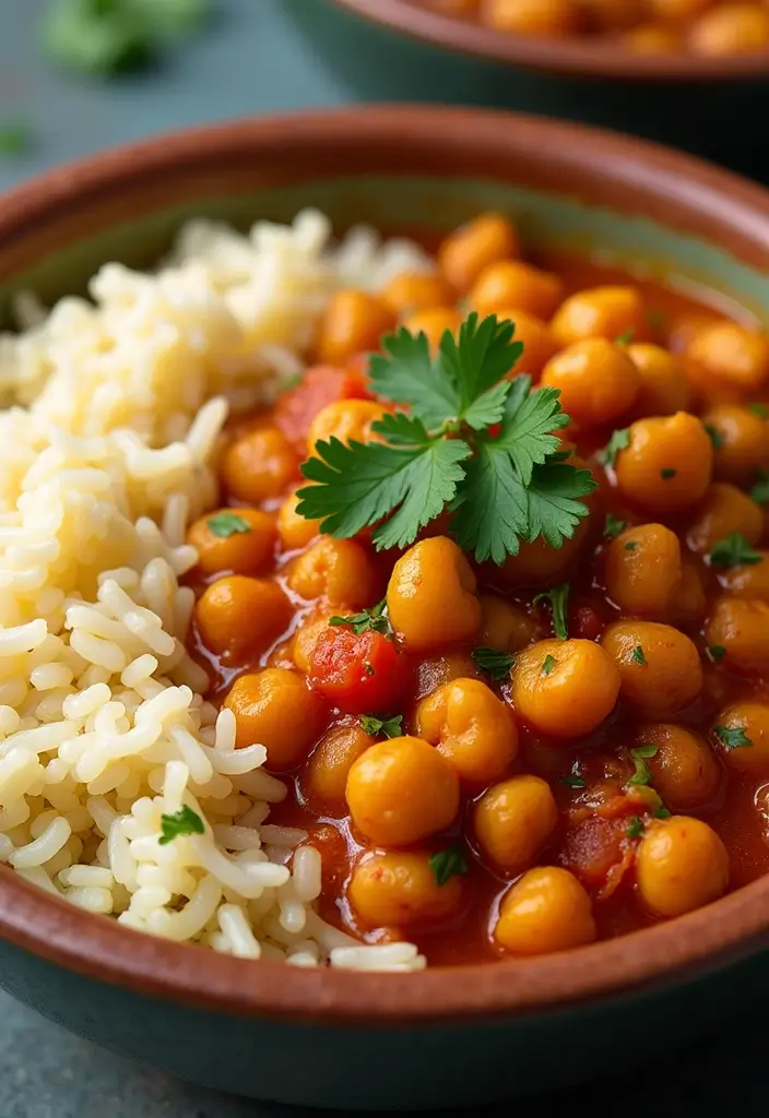 25 High Protein Crock Pot Freezer Meals for Meal Prep - 7. Moroccan Chickpea Stew