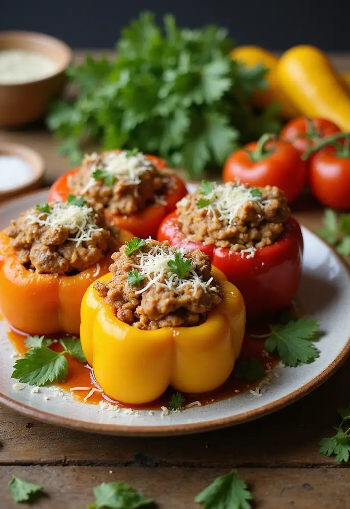 25 Kid Friendly Freezer Crockpot Meals That Parents Love - 16. Stuffed Bell Peppers