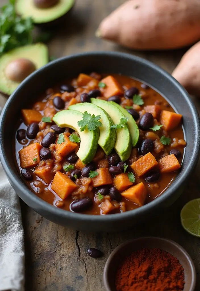 25 Kid Friendly Freezer Crockpot Meals That Parents Love - 2. Sweet Potato and Black Bean Chili