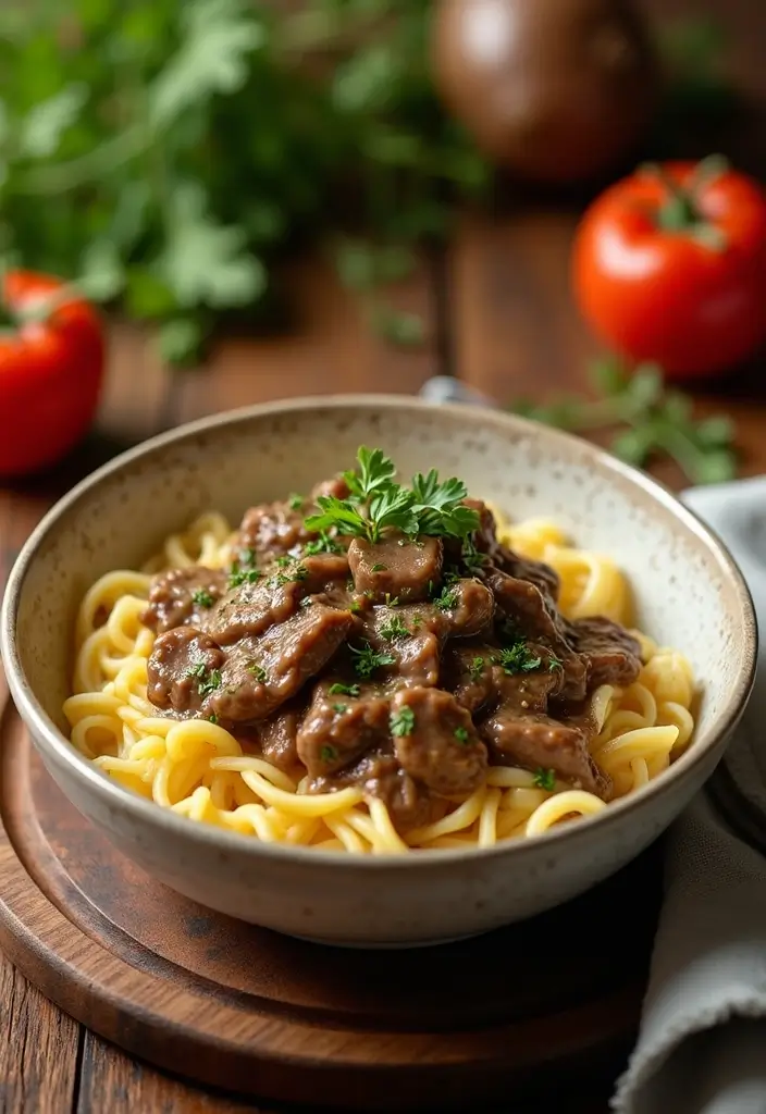 25 Kid Friendly Freezer Crockpot Meals That Parents Love - 20. Beef Stroganoff