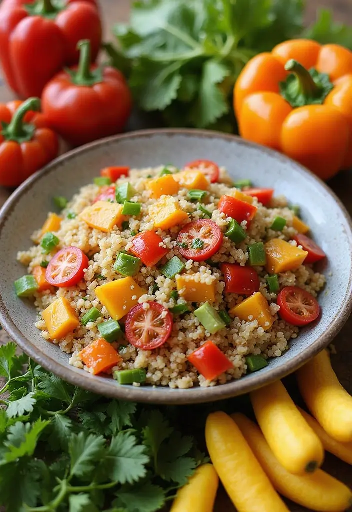 25 Low Cholesterol Freezer Meals for Heart Healthy Eating 17 25 Low Cholesterol Freezer Meals for Heart Healthy Eating - 17. Bell Pepper & Quinoa Salad