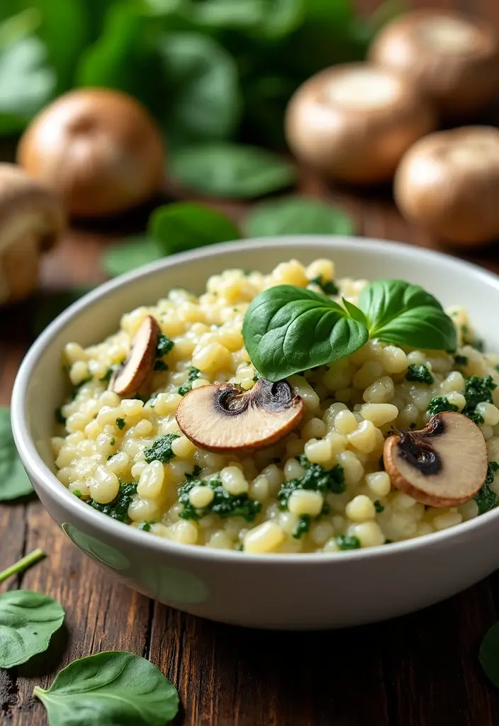 25 Low Cholesterol Freezer Meals for Heart Healthy Eating 2 25 Low Cholesterol Freezer Meals for Heart Healthy Eating - 2. Spinach & Mushroom Risotto