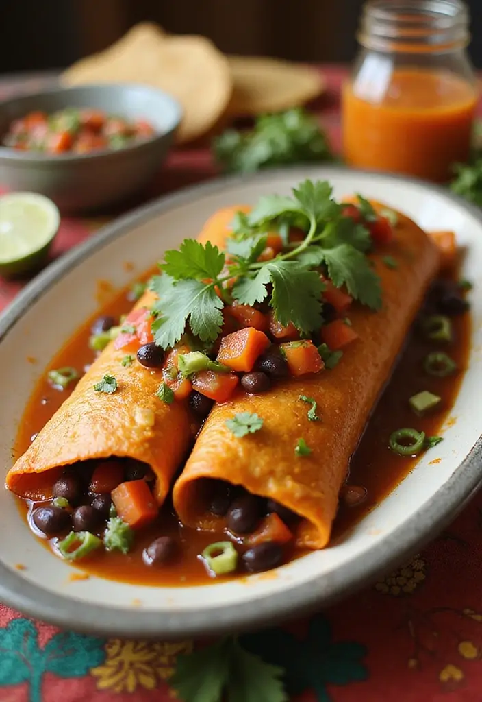 25 Low Sodium Freezer Meals for Two That Are Delicious - 2. Sweet Potato and Black Bean Enchiladas