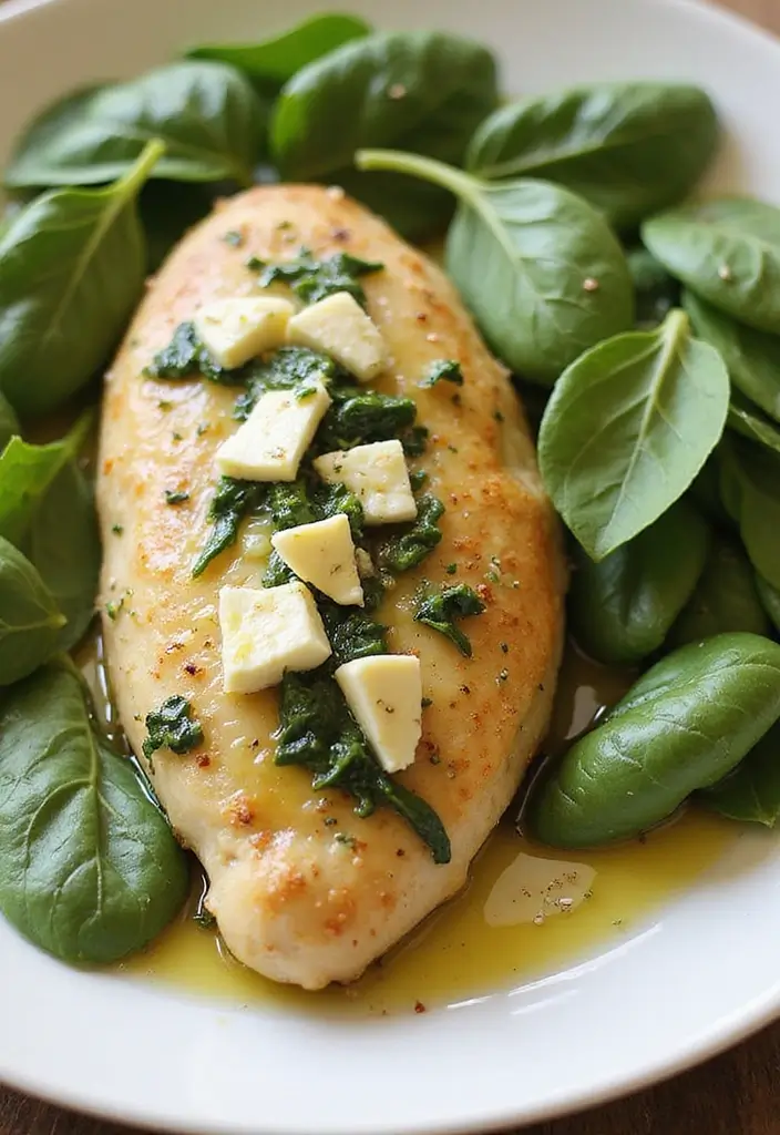 25 Make Ahead Freezer Meals for Postpartum Recovery - 2. Spinach & Feta Stuffed Chicken