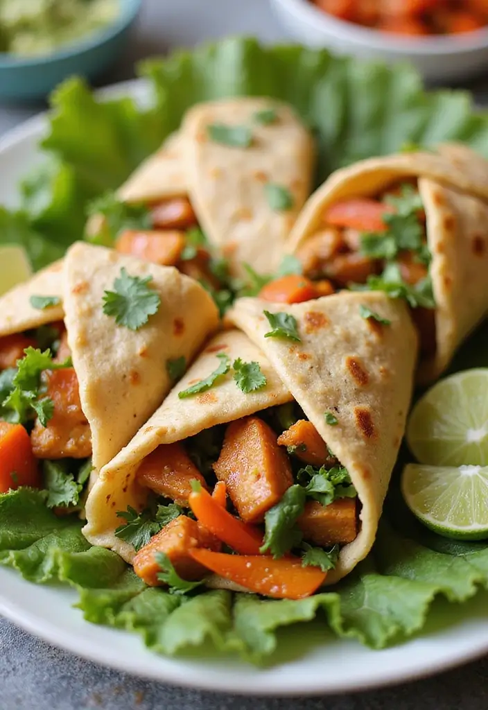 25 Make Ahead Freezer Meals for Postpartum Recovery - 20. Thai Peanut Chicken Wraps