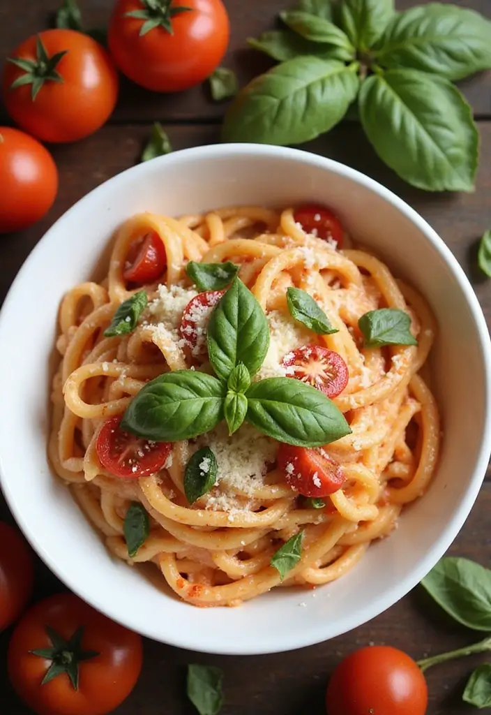 25 Make Ahead Freezer Meals for Postpartum Recovery - 23. Creamy Tomato Basil Pasta