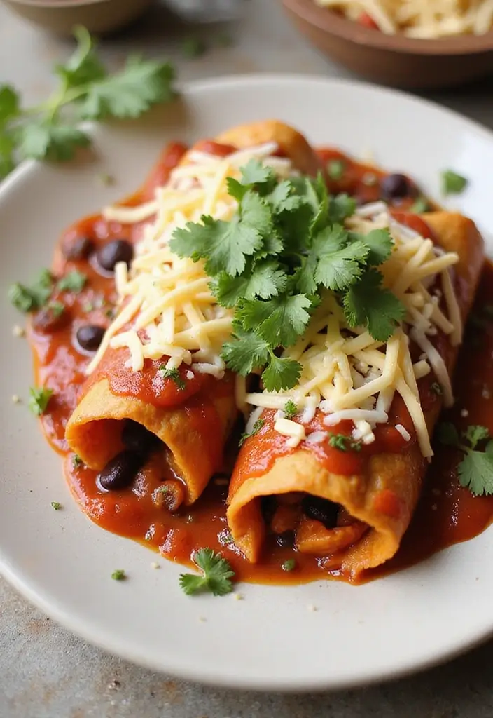 25 Stupidly Easy Freezer Meals Ready in Minutes - 6. Sweet Potato and Black Bean Enchiladas