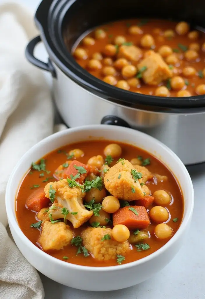 25 Vegetarian Crockpot Freezer Meals Packed with Flavor 10 25 Vegetarian Crockpot Freezer Meals Packed with Flavor - 10. Cauliflower and Chickpea Stew