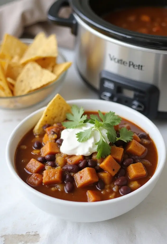 25 Vegetarian Crockpot Freezer Meals Packed with Flavor 11 25 Vegetarian Crockpot Freezer Meals Packed with Flavor - 11. Pumpkin and Black Bean Chili