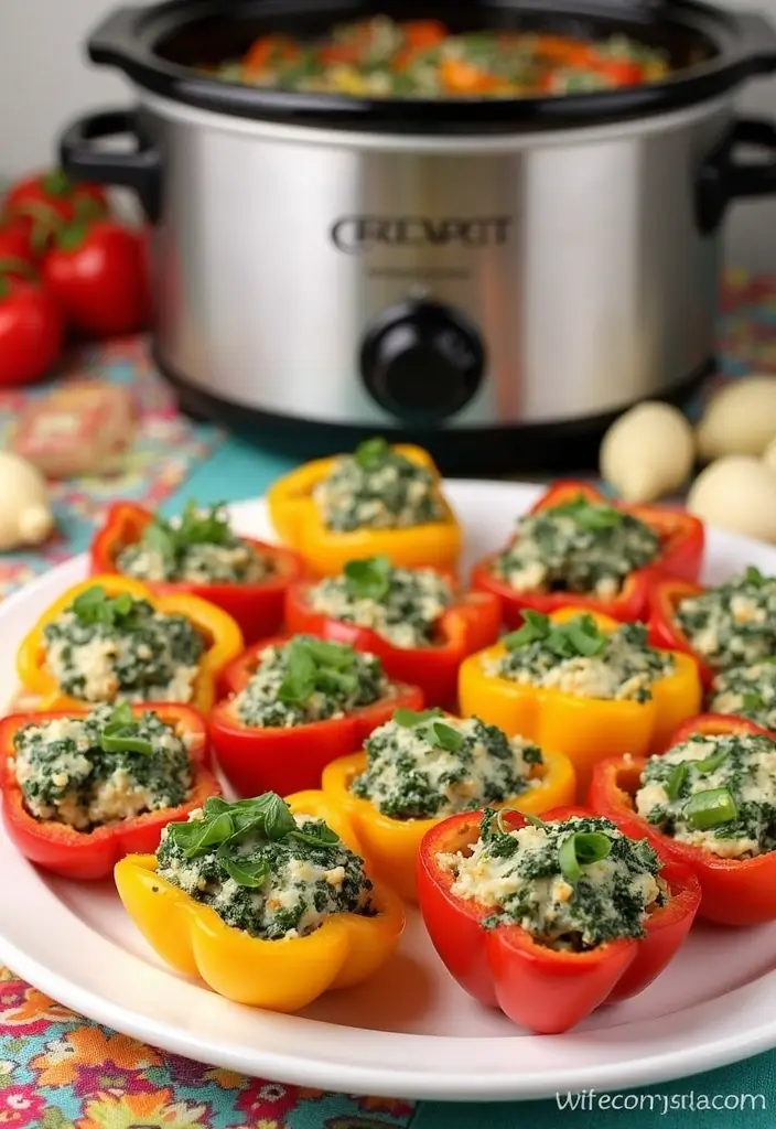 25 Vegetarian Crockpot Freezer Meals Packed with Flavor 12 25 Vegetarian Crockpot Freezer Meals Packed with Flavor - 12. Spinach and Feta Stuffed Peppers