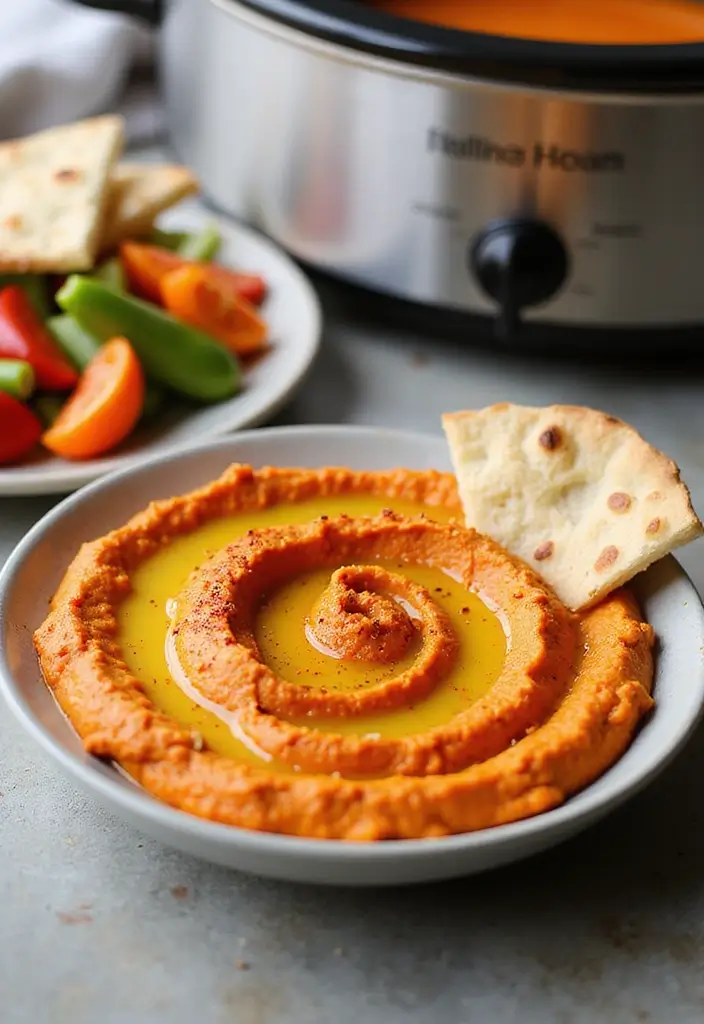25 Vegetarian Crockpot Freezer Meals Packed with Flavor 18 25 Vegetarian Crockpot Freezer Meals Packed with Flavor - 18. Roasted Red Pepper Hummus