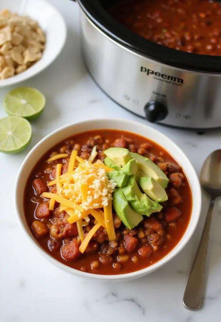 25 Vegetarian Crockpot Freezer Meals Packed with Flavor 2 25 Vegetarian Crockpot Freezer Meals Packed with Flavor - 2. Spicy Lentil Chili