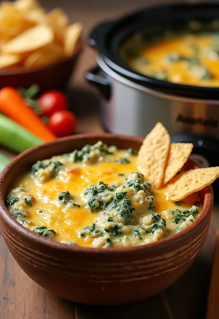 25 Vegetarian Crockpot Freezer Meals Packed with Flavor 24 25 Vegetarian Crockpot Freezer Meals Packed with Flavor - 24. Cheesy Spinach and Artichoke Dip