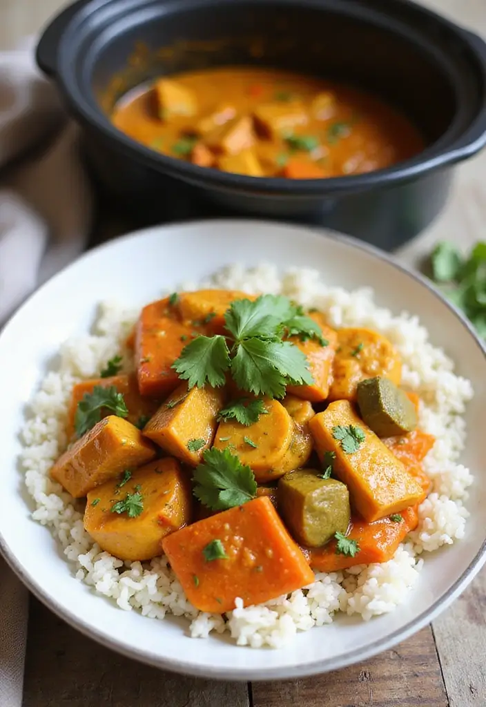 25 Vegetarian Crockpot Freezer Meals Packed with Flavor 4 25 Vegetarian Crockpot Freezer Meals Packed with Flavor - 4. Veggie-Loaded Curry