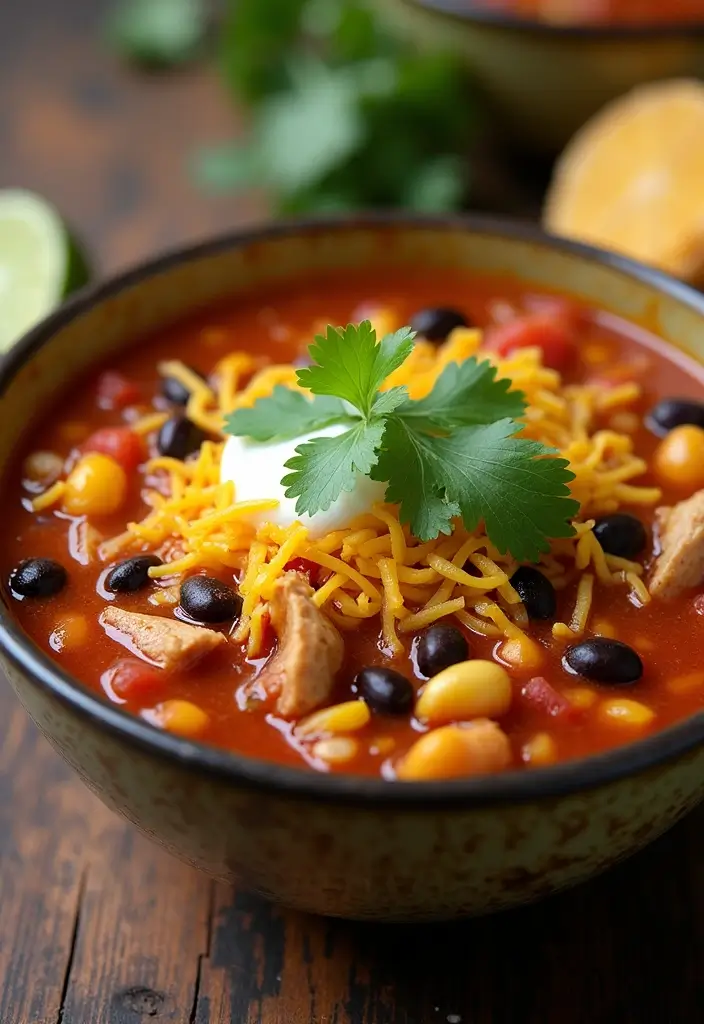 26 Freezer Bag Crockpot Dump Meal Recipes for Busy Days 1 26 Freezer Bag Crockpot Dump Meal Recipes for Busy Days - 1. Savory Chicken Taco Soup