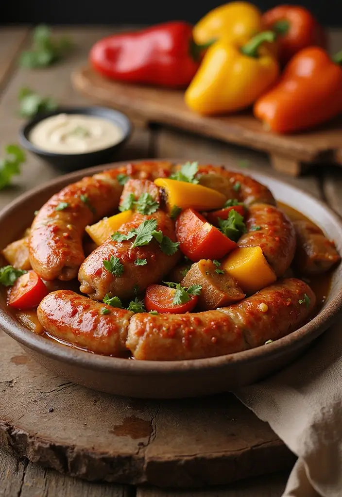 26 Freezer Bag Crockpot Dump Meal Recipes for Busy Days 8 26 Freezer Bag Crockpot Dump Meal Recipes for Busy Days - 8. Spicy Sausage and Peppers