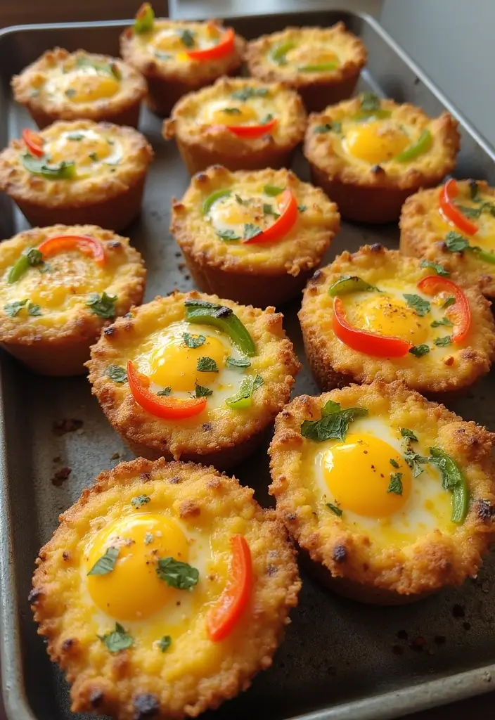 26 Grab and Go Freezer Meal Recipes for Busy Schedules - 19. Peppers and Eggs Breakfast Muffins