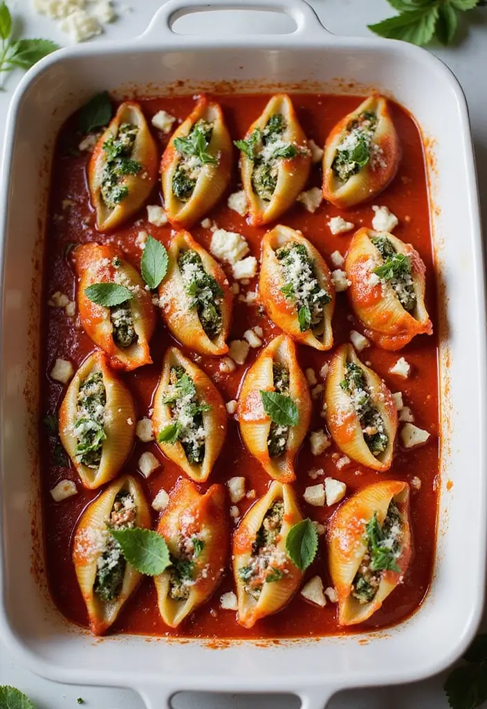 27 Freezer Meals for Chemo Patients That Provide Comfort - 3. Spinach and Feta Stuffed Shells
