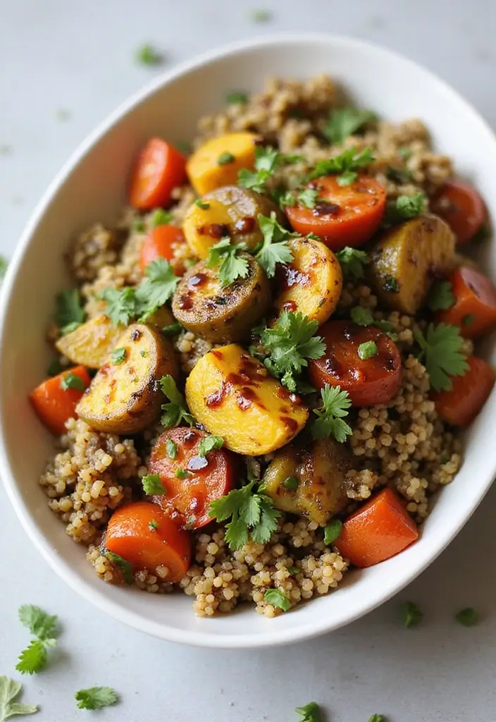 27 Freezer Pan Make Ahead Meal Recipes to Try 17 27 Freezer Pan Make Ahead Meal Recipes to Try - 17. Roasted Vegetable and Quinoa Bowl