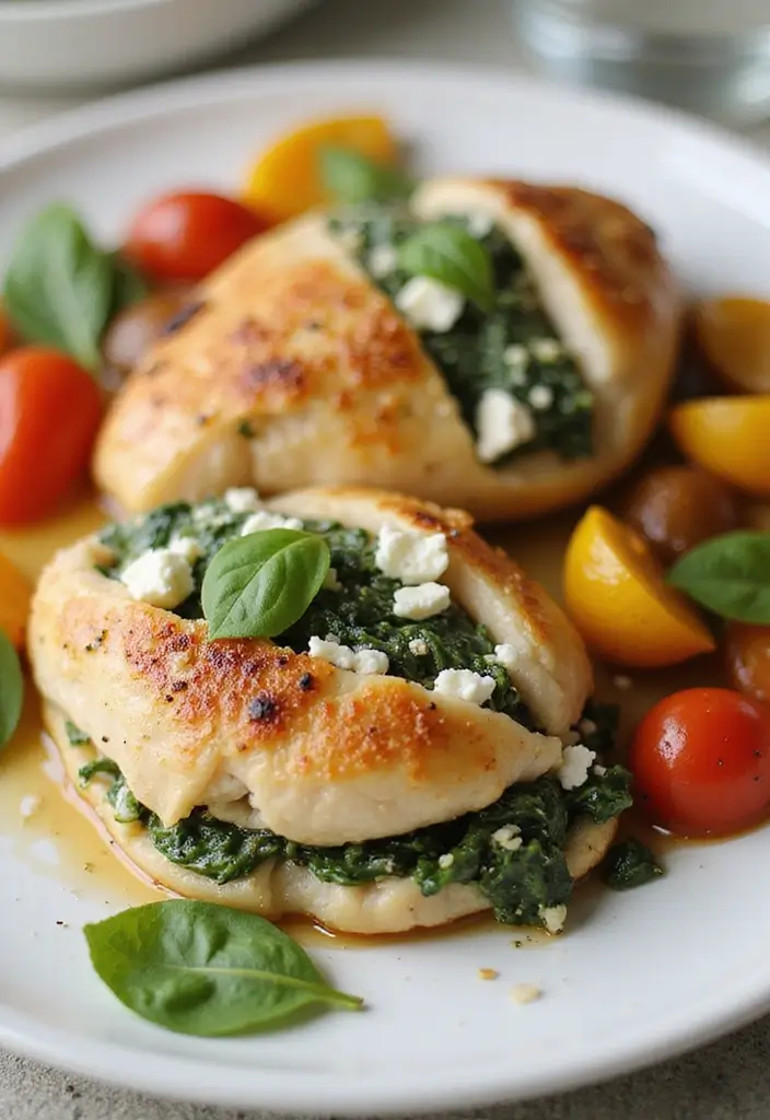 27 Freezer Pan Make Ahead Meal Recipes to Try 8 27 Freezer Pan Make Ahead Meal Recipes to Try - 8. Spinach and Feta Stuffed Chicken
