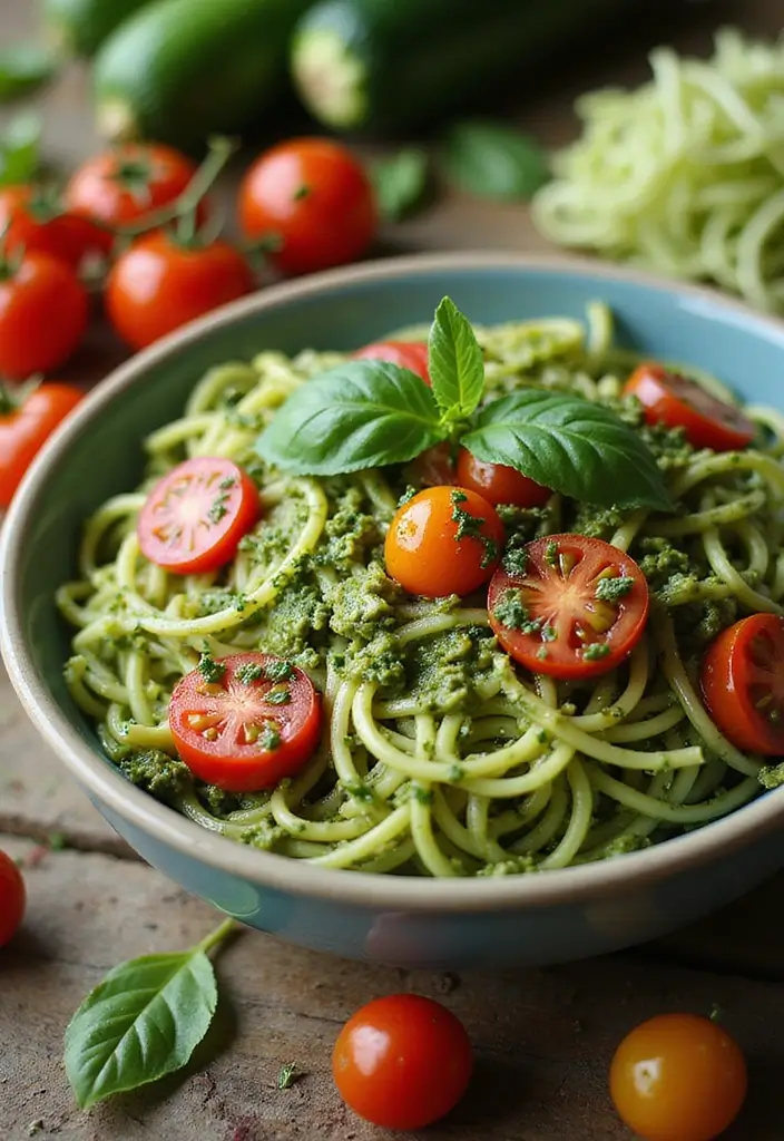 27 Gluten Free Dairy Free Freezer Meal Recipes to Enjoy 3 27 Gluten Free Dairy Free Freezer Meal Recipes to Enjoy - 3. Zucchini Noodles with Pesto and Cherry Tomatoes