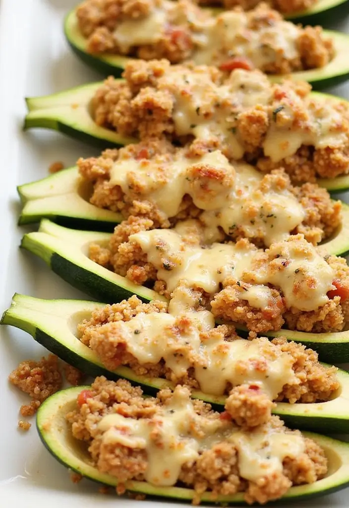 27 Ground Turkey Freezer Meal Recipes That Are Healthy and Easy - 12. Turkey Quinoa Stuffed Zucchini