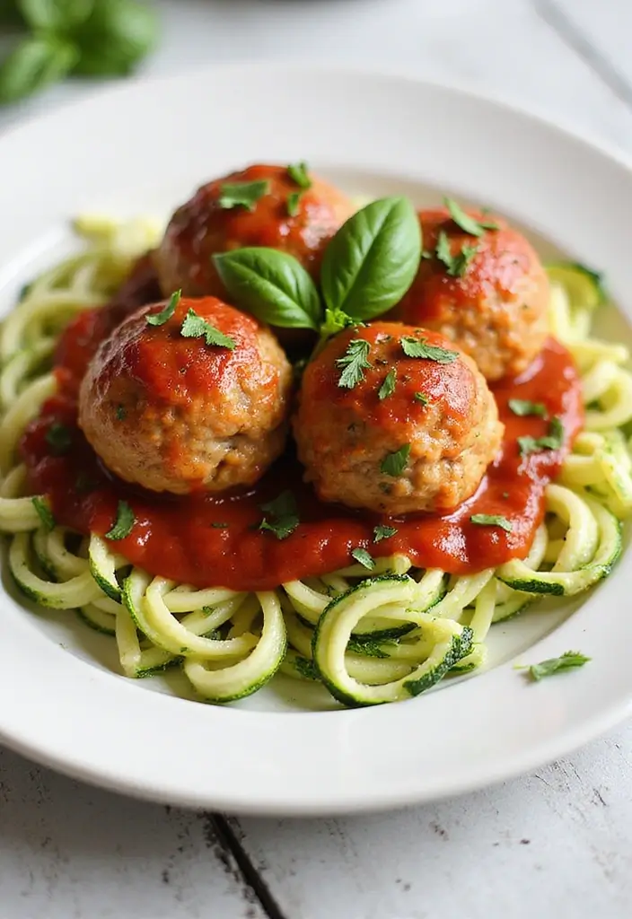 27 Ground Turkey Freezer Meal Recipes That Are Healthy and Easy - 3. Turkey Meatballs with Zucchini Noodles