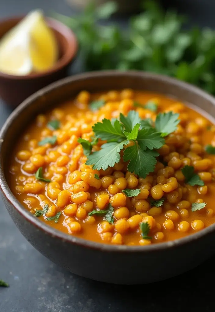 27 High Protein Freezer Meal Recipes for Fitness Goals - 24. Coconut Curry Lentils