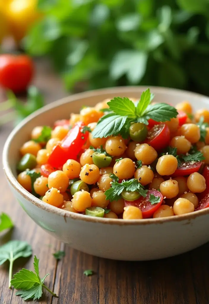 27 High Protein Freezer Meal Recipes for Fitness Goals - 25. Mediterranean Chickpea Salad