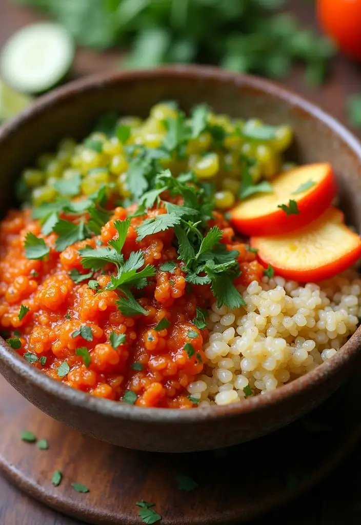 27 High Protein Freezer Meal Recipes for Fitness Goals - 27. Spicy Quinoa Bowl