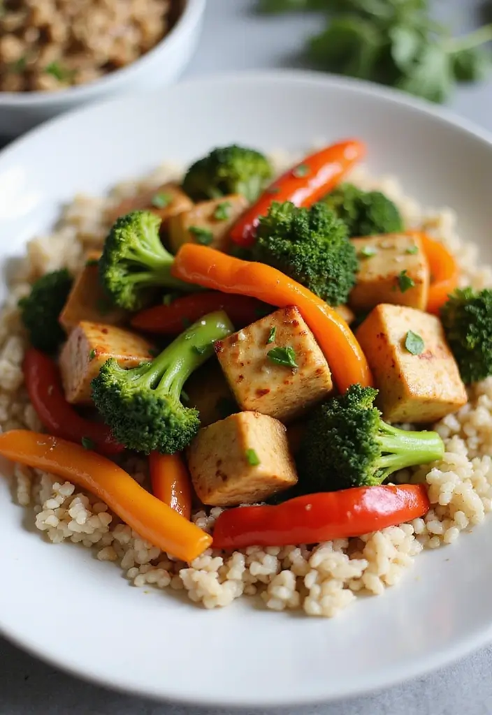 27 High Protein Freezer Meal Recipes for Fitness Goals - 4. Tofu Stir-Fry with Broccoli and Peppers