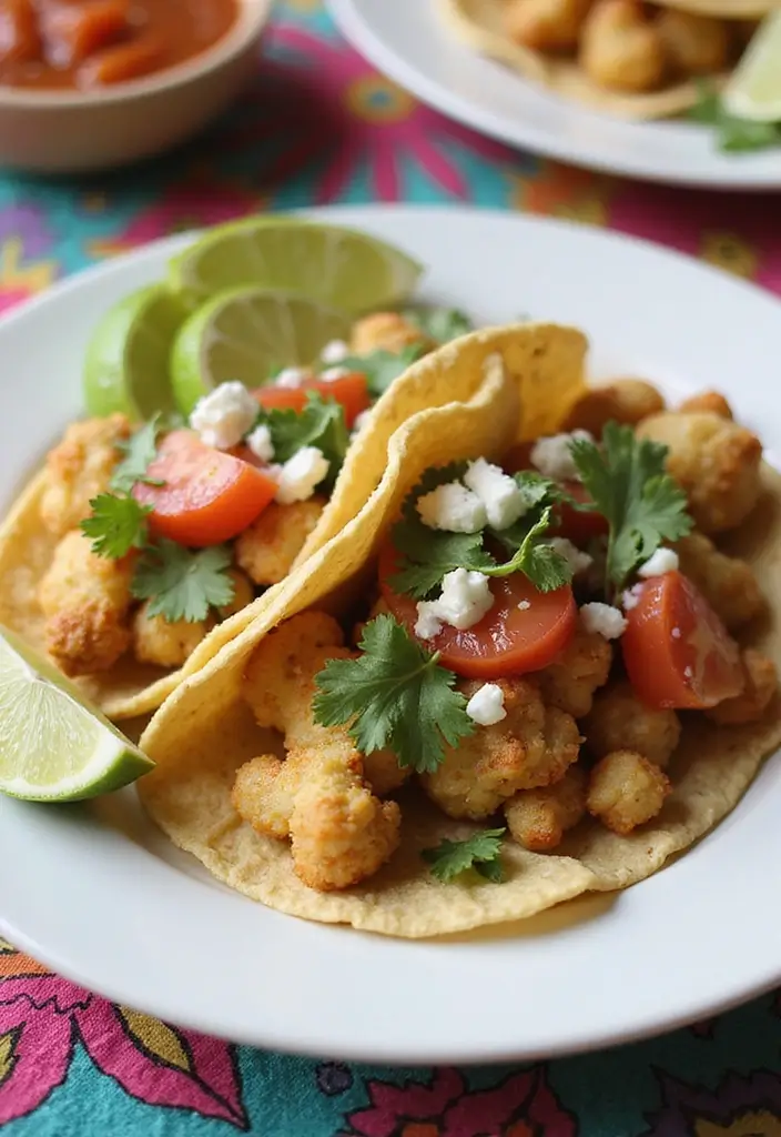 27 High Protein Freezer Meal Recipes for Fitness Goals - 9. Cauliflower and Chickpea Tacos