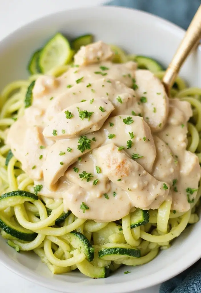 27 Keto Crockpot Freezer Meal Recipes for Low Carb Diets - 12. Chicken Alfredo