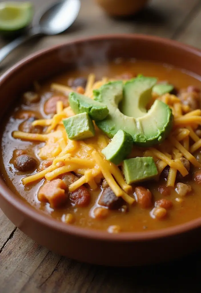 27 Keto Crockpot Freezer Meal Recipes for Low Carb Diets - 15. Cheesy Taco Soup