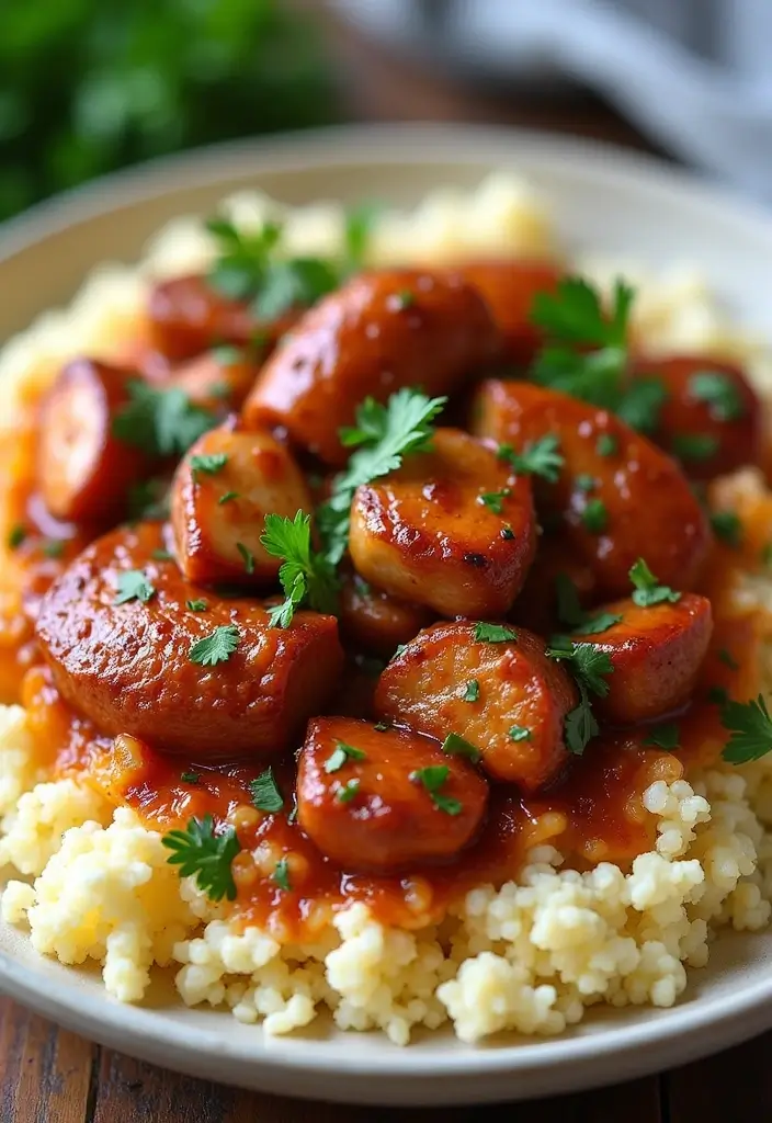 27 Keto Crockpot Freezer Meal Recipes for Low Carb Diets - 19. Cajun Chicken and Sausage