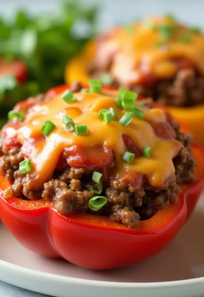 27 Keto Crockpot Freezer Meal Recipes for Low Carb Diets - 20. Stuffed Bell Peppers