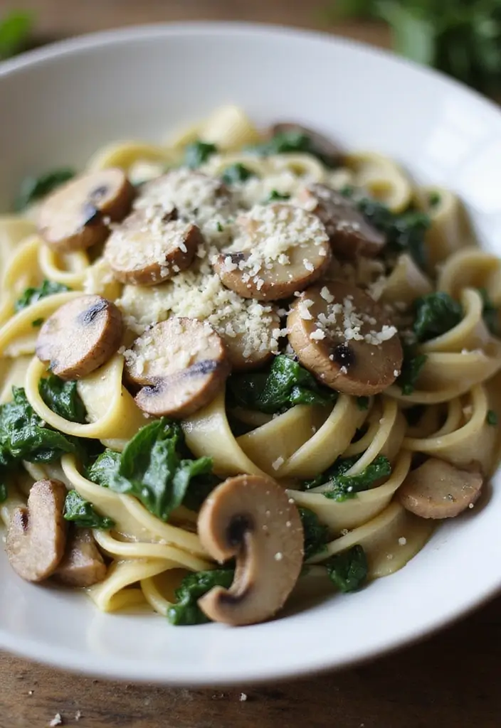 27 Simple Make Ahead Freezer Meal Recipes for Busy Weeks 14 27 Simple Make Ahead Freezer Meal Recipes for Busy Weeks - 14. Creamy Spinach and Mushroom Pasta