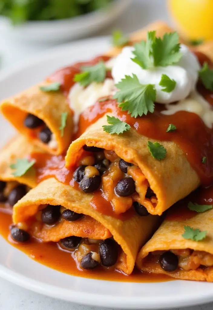 27 Simple Make Ahead Freezer Meal Recipes for Busy Weeks 7 27 Simple Make Ahead Freezer Meal Recipes for Busy Weeks - 7. Sweet Potato and Black Bean Enchiladas