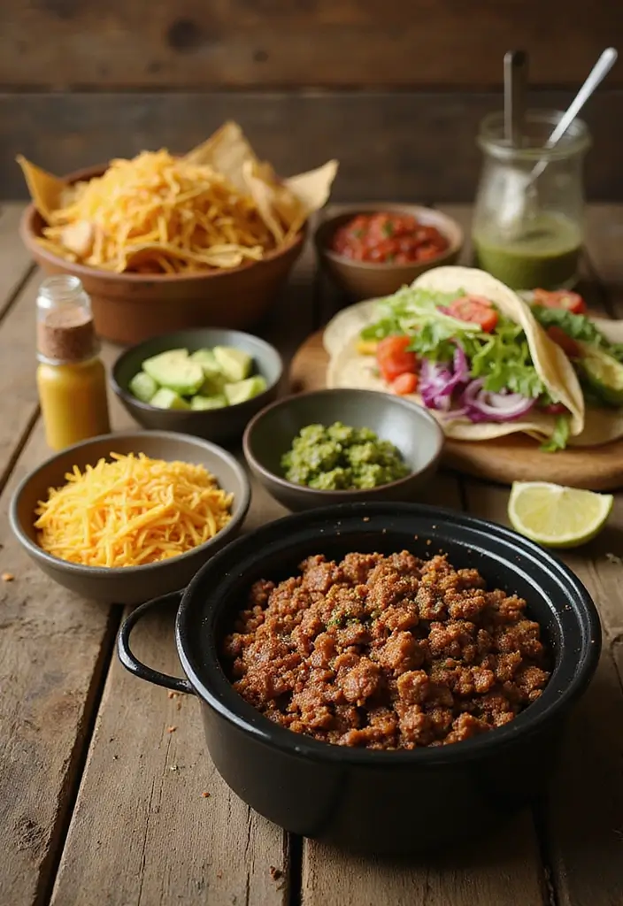 28 Beef Crockpot Freezer Meal Recipes That Feed a Crowd 3 28 Beef Crockpot Freezer Meal Recipes That Feed a Crowd - 3. Beef Tacos