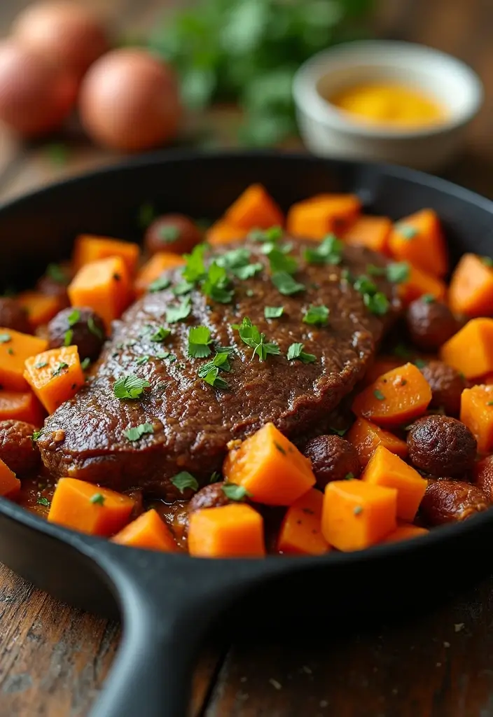 28 Beef Make Ahead Freezer Meal Recipes for Dinner 20 28 Beef Make Ahead Freezer Meal Recipes for Dinner - 20. Beef and Sweet Potato Skillet