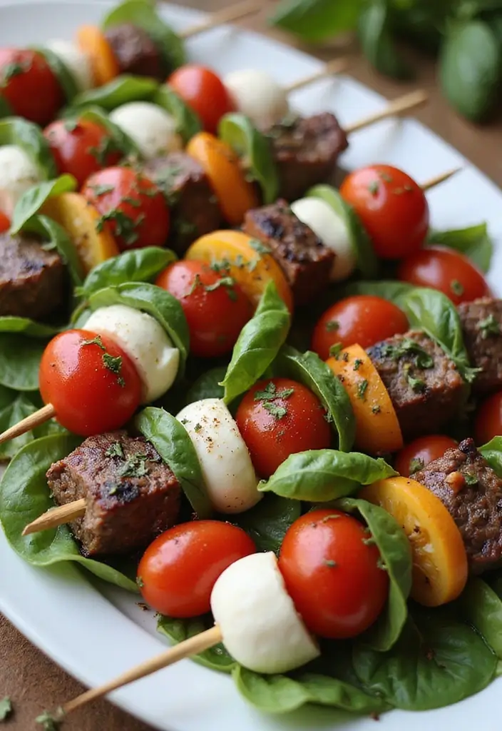 28 Beef Make Ahead Freezer Meal Recipes for Dinner 22 28 Beef Make Ahead Freezer Meal Recipes for Dinner - 22. Beef Caprese Skewers